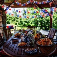 4Th Of July Red White Blue Stars Lights 136Ft Patriotic Decorations String Lights With 35 Led Red White Blue Stars For Indepen