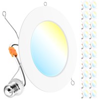 Sunco 20 Pack 5Cct Led Recessed 6 Inch 1200 Lm High Brightness Ultra Thin Flat Can Lights 2700K3000K4000K5000K6000K Selec