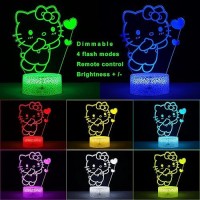 Honrg Love Lamp Kitty Lamp Cat Led Night Light Kitty Gifts 16 Color Kitty Lights Girls Room Decor Lamp With Remote Dim Kitty G