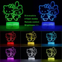 Honrg Kitty Lamp Kitty Room Decor Night Light With Remote Smart Touch 16 Colors Changing Dimmable Cute Table Lamp Gifts For Ch