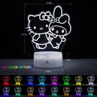 Honrg Kitty Lamp Kitty Room Decor Night Light With Remote Smart Touch 16 Colors Changing Dimmable Cute Table Lamp Gifts For Ch