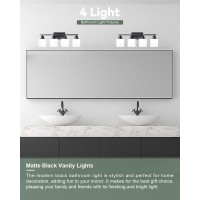 Sailstar Black Bathroom Lighting Fixtures Over Mirror Rustproof 4Light Bathroom Vanity Lights 24Inch Vanity Light For Bathroo