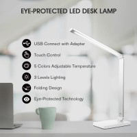 Mafiti Led Desk Lamp For Home Office Touch Desk Light 5 Light Modes 3 Brightness Foldable Table Lamp With Adjustable Arm Eyecar