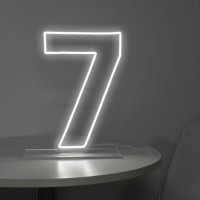 Liyuneon Number 7 Neon Sign For Birthday 1654 Cool White Usb Battery Powered Led Neon Sign For Party Wedding Anniversary Dec