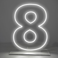 Liyuneon Number 8 Neon Sign For Birthday 1654 Cool White Usb Battery Powered Led Neon Sign For Party Wedding Anniversary Dec