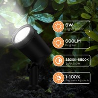 Zyan 4 Pack 24W Smart Landscape Lights Color Changing Work With Alexa