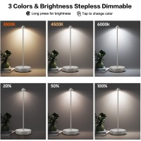 Zenithlight Led Cordless Table Lamp, 6000Mah Rechargeable Battery Operated Outdoor Waterproof Stepless Dimming Modern Portable Table Light For Restaurant Dining Patio