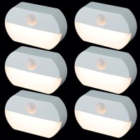 6 Pack Motion Sensor Light Indoor Closet Light Without Wiring Cordless Batterypowered Led Night Light Stickanywhere Wall Li