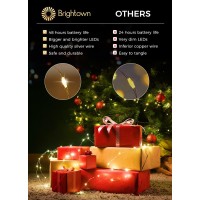 Brightown Fairy Lights Battery Operated 7Ft 20 Led Waterproof Mini Firefly String Lights With Flexible Silver Wire For Wedding