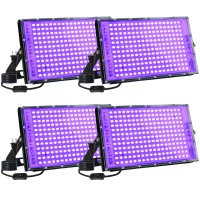 Meekbos 4 Pack 150W Led Blacklight Uv Black Lights For Glow Party Ip65 Waterproof Outdoor Uv Floodlight For Black Light Party