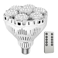 Sansi Dimmable Grow Light Bulb Full Spectrum High Ppfd 40W 600 Watt Equiv With Remote Auto On Off Timing 4 8 12 Hrs Energy