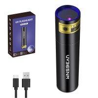 Uv Flashlight Rechargeable 365Nm Black Light For Pet Urine Detection Usb C Portable Blacklight Mini Powerful Woods Lamp Led U