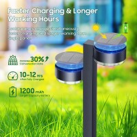 Letmy Solar Pathway Lights Outdoor 6 Pack Dualhead Solar Lights Outdoor Waterproof 2X Brighter 24 Led Outdoor Solar Lights U