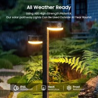 Letmy Solar Pathway Lights Outdoor 6 Pack Dualhead Solar Lights Outdoor Waterproof 2X Brighter 24 Led Outdoor Solar Lights U