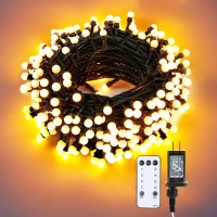 Brizled Led String Lights 66Ft 200 Led Warm White Berry String Lights 8 Modes Christmas Lights With Remote Globe String Light