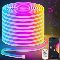 Lamomo Led Strip Lights 328Ft Rgb Led Neon Rope Lights With App Remote Control Music Sync Color Changing Waterproof Flexible