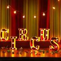 Aurelema Circus Light Up Letters Sign Party Decorations Battery Powered Marquee Lighted Sign Alphabet Led Letter Lights For Nigh