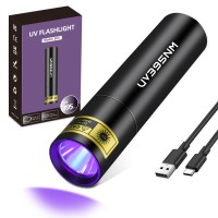 Pzzoe Uv Flashlight Black Lights Woods Lamp Powerful Mini Portable Led 395Nm Usb Rechargeable Ultraviolet Blacklight Flashlight