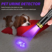 Pzzoe Uv Flashlight Black Lights Woods Lamp Powerful Mini Portable Led 395Nm Usb Rechargeable Ultraviolet Blacklight Flashlight