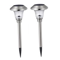 Orfofe 2 Pieces Garden Lantern Solar Lamps For Walkways Stainless Steel Light Pole Solar Lights Outdoor Solar Light Stick Lamp Led Pendant Lamp