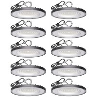 10 Pack Ufo Led High Bay Light 150W 21000 Lm 5000K Daylight Commercial Led Shop Lights Fixture With Us Plug For Workshop Fact