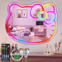 Cat Neon Sign For Wall Decor 161 133 Inch Hello Kit Mirror Neon Lights Sign With Infrared Remote And App Control Dimmable Mu