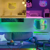 Cat Neon Sign For Wall Decor 161 133 Inch Hello Kit Mirror Neon Lights Sign With Infrared Remote And App Control Dimmable Mu