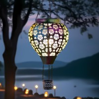 Stargarden Hot Air Balloon Solar Lantern Flower Hollow Out Lanterns Decorative Outdoor Colorful Hot Air Balloon Handmade Light