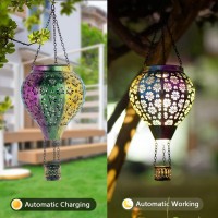 Stargarden Hot Air Balloon Solar Lantern Flower Hollow Out Lanterns Decorative Outdoor Colorful Hot Air Balloon Handmade Light