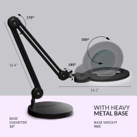 Neatfi Xl Bifocal Led Magnifying Lamp 7Inch Acrylic Lens 5D20D Magnification Handsfree Dimmable 84 Smd Led Adjustable A