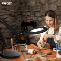 Neatfi Xl Bifocal Led Magnifying Lamp 7Inch Acrylic Lens 5D20D Magnification Handsfree Dimmable 84 Smd Led Adjustable A