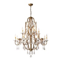 Hertl Chandelier Antique Brass Traditional Pendant Lighting With Crystal Hanging Decoration Candle-Style Hanging Light Fixture Indoor Decoration -4 Lights (Size : 9 Lights)