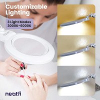 Neatfi Xl Bifocal Led Magnifying Lamp 7Inch Acrylic Lens 5D20D Magnification Handsfree Dimmable 168 Smd Led Adjustable