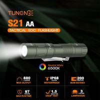 Tunenge S21 Aa Rechargeable Mini Flashlight 880 High Lumen Led Flashlight Magnetic Tail Switch Edc Pocket Flashlight Suitable