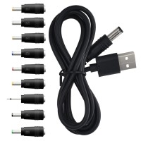 5V Dc Power Cord Replacement Charger Usb To Dc Plug Charging Cord With 9 Connectors Adapters For Moon Lamp Massage Wand Route