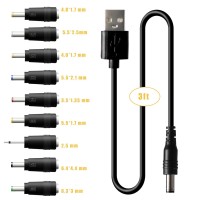 5V Dc Power Cord Replacement Charger Usb To Dc Plug Charging Cord With 9 Connectors Adapters For Moon Lamp Massage Wand Route