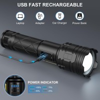 Qiujin Rechargeable Flashlights High Lumens 990000 Lumen Super Bright Led Flashlight With 7Modes Waterproof Powerful Usb Han