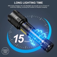 Qiujin Rechargeable Flashlights High Lumens 990000 Lumen Super Bright Led Flashlight With 7Modes Waterproof Powerful Usb Han