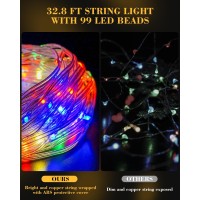 Vlu 328Ft Outdoor String Lights Led String Lights For Outside Waterproof Colored Light Twinkly String Lights For Christmas Tr