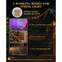 Vlu 328Ft Outdoor String Lights Led String Lights For Outside Waterproof Colored Light Twinkly String Lights For Christmas Tr