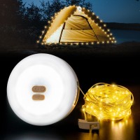 Vlu String Lights Indoor Led Camping Light 328Ft Decorative String Lights Rechargeable 1800Mah Battery Warm Light Outdoor