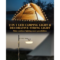 Vlu String Lights Indoor Led Camping Light 328Ft Decorative String Lights Rechargeable 1800Mah Battery Warm Light Outdoor