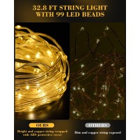 Vlu String Lights Indoor Led Camping Light 328Ft Decorative String Lights Rechargeable 1800Mah Battery Warm Light Outdoor