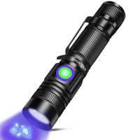 Uv Flashlight Black Light Usb Rechargeable 365Nm Blacklight Mini Woods Lamp Portable Handheld Powerful Led Ultraviolet Lights F