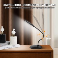 Tnnop Battery Powered Desk Lamp Portable Lamps Rechargeable 3 Color Modes Touch Control Stepless Dimming Wireless Desk Lamp Wi