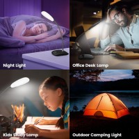 Tnnop Battery Powered Desk Lamp Portable Lamps Rechargeable 3 Color Modes Touch Control Stepless Dimming Wireless Desk Lamp Wi