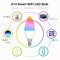 Ngnsky Wifi E14 Smart Rgbcw Candle Bulb Compatible With Alexa,Google Assistant,Smartthings,App And Voice Control 5W