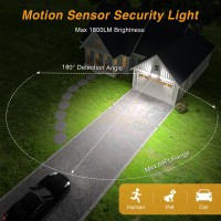 Battery Powered Led Flood Light Outdoor 1800Lm Motion Sensor Security Lights 5000K Ip65 Waterproof Wireless Flood Light Batt