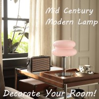 Glivpny Glass Pink Table Lamp For Bedroom Mid Century Modern Mushroom Lamp Retro Egg Tart Lamp Cute Nightstand Lamp For Girl G