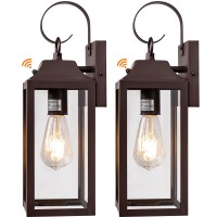 Yolsunes Dusk To Dawn Wall Lights 2 Pack Oil Rubbed Bronze Outdoor Light Fixtures Wall Mount 15 Inch Exterior Wall Sconces Wat